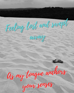 A empty sandy beach with a lone flip flop in black and white